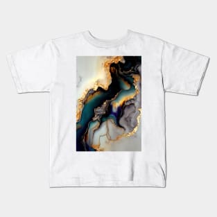 Coastal Geode Wonders - Abstract Alcohol Ink Resin Art Kids T-Shirt